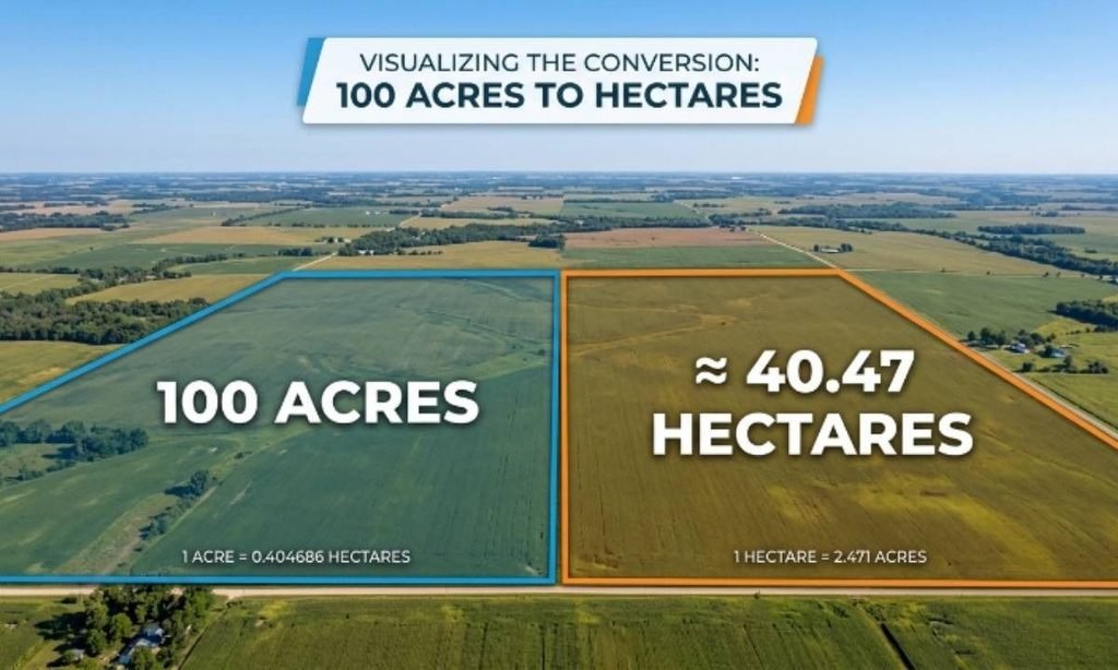 100 Acres to Hectares