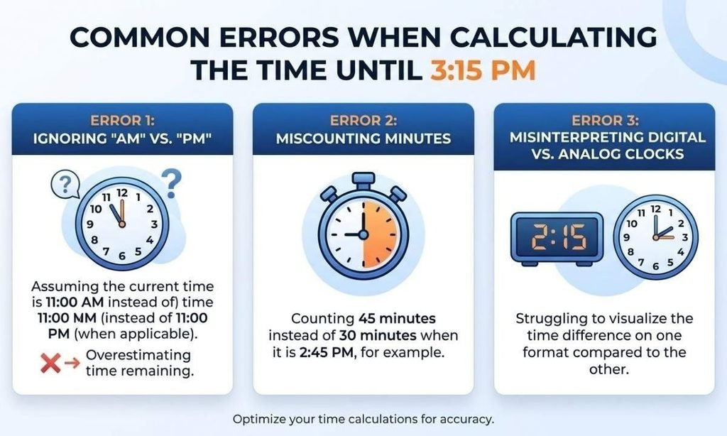 Common Errors When Calculating the Time Until 315 PM