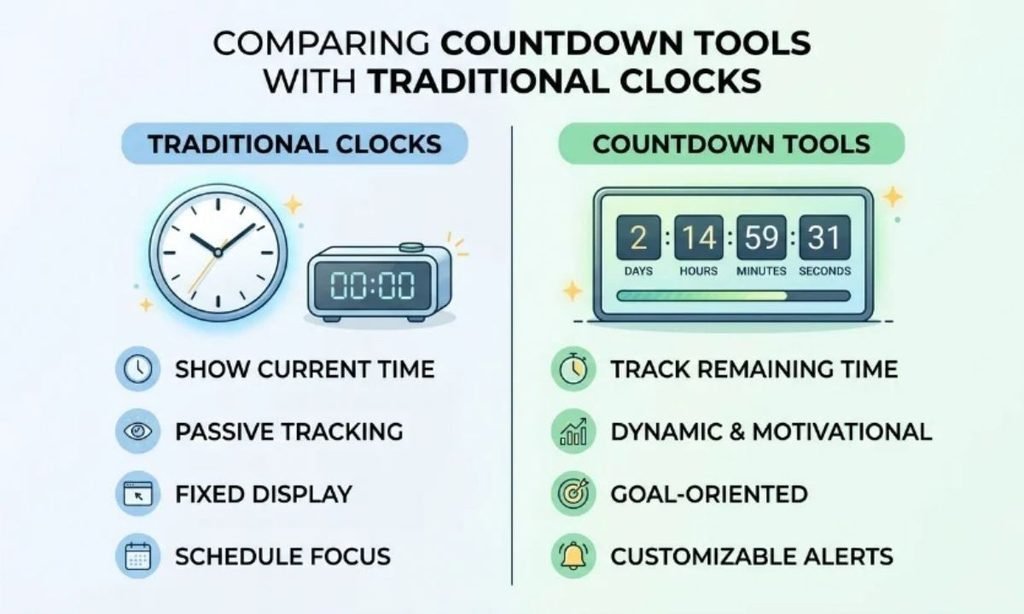 Countdown Tools Compared With Traditional Clocks