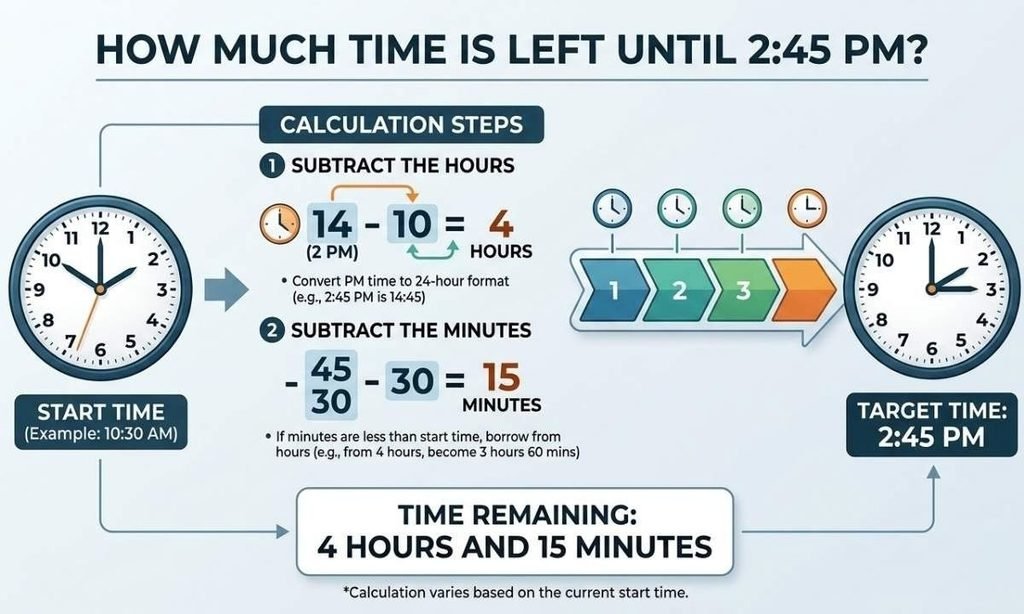 How Much Time Is Left Until 245 PM