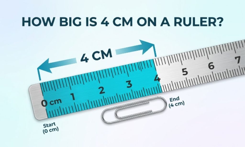 How big is 4 cm on a ruler
