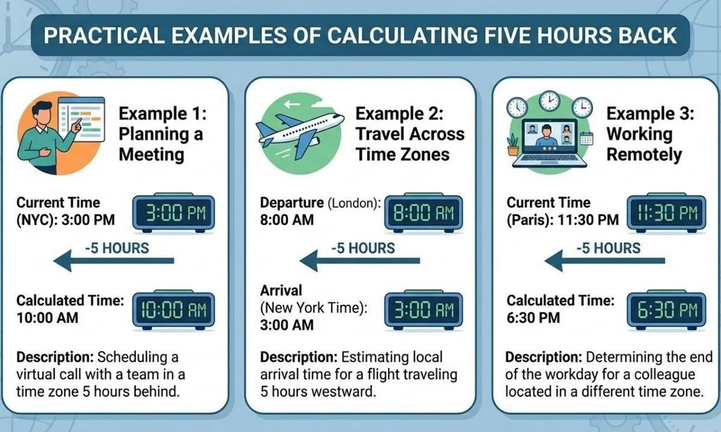 Practical Examples of Calculating Five Hours Back