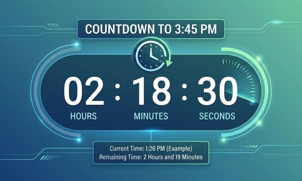 How Long Until 345 PM With a Countdown Timer