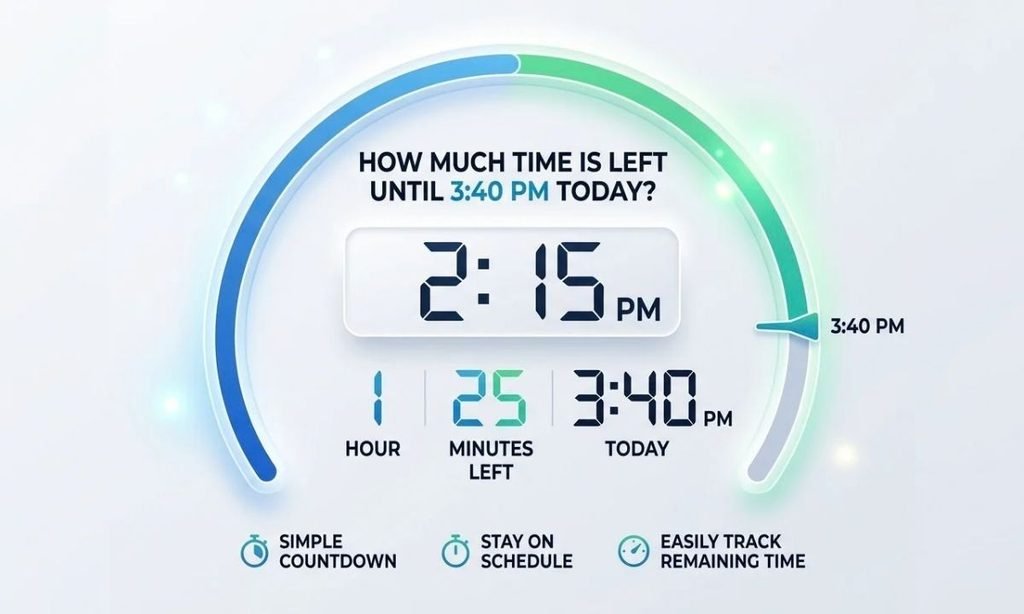 How Much Time Is Left Until 340 PM Today