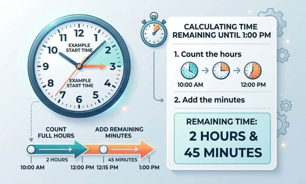 How to Work Out the Time Remaining Until 100 PM
